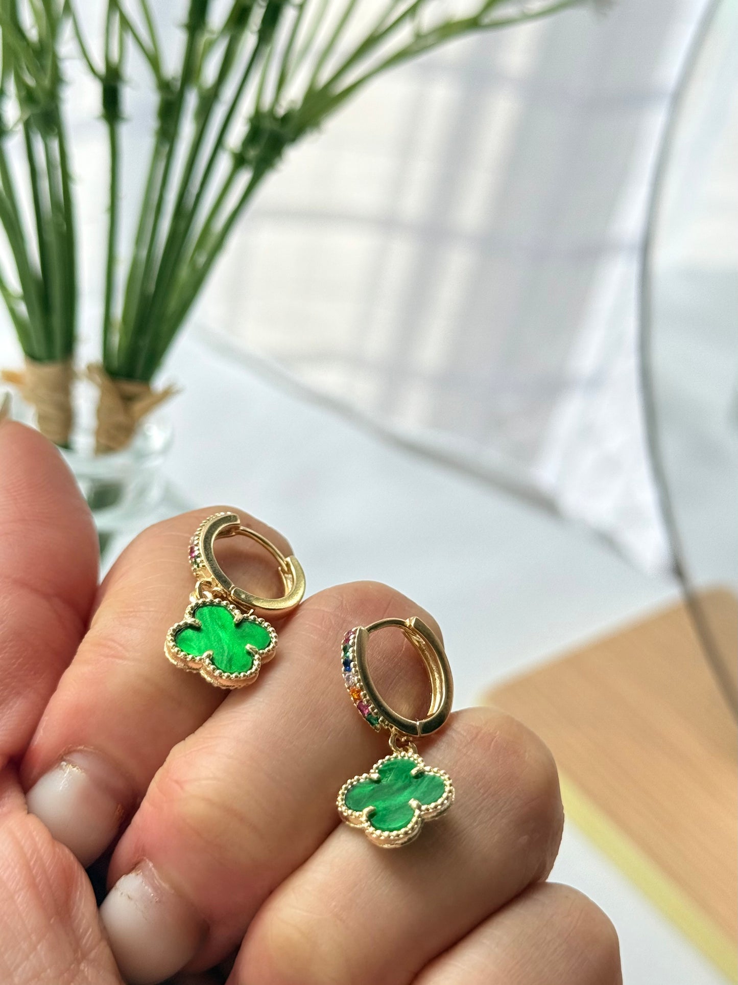 Argollas trébol y circones