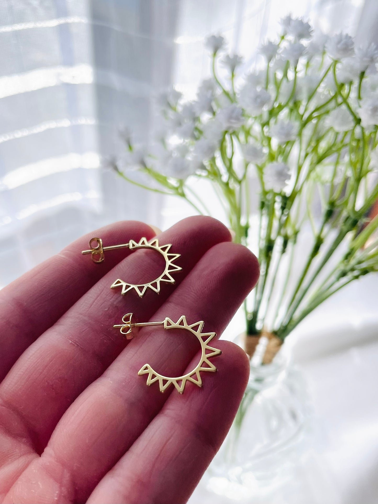 Semi argollas sol