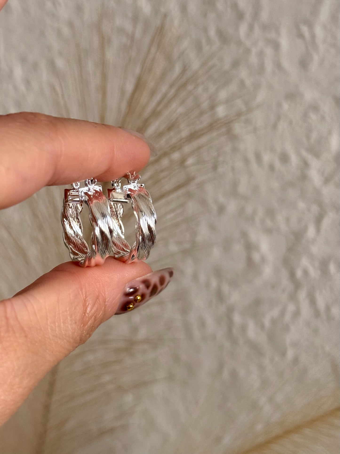 Argollas trenzadas corte cuadrado