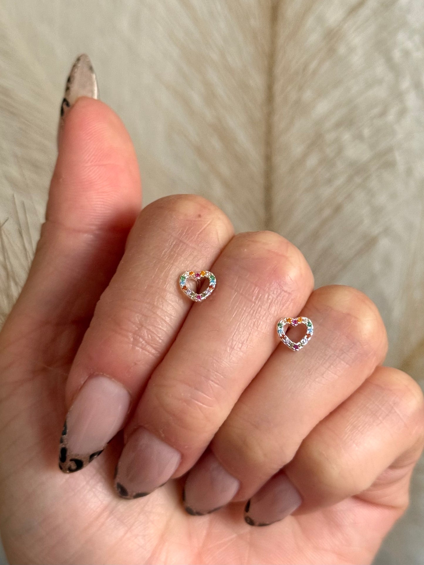 Aros corazón multicolor