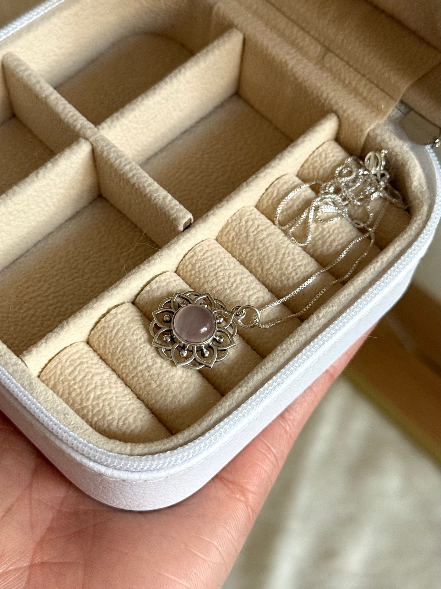 Collar mandala Cuarzo Rosa