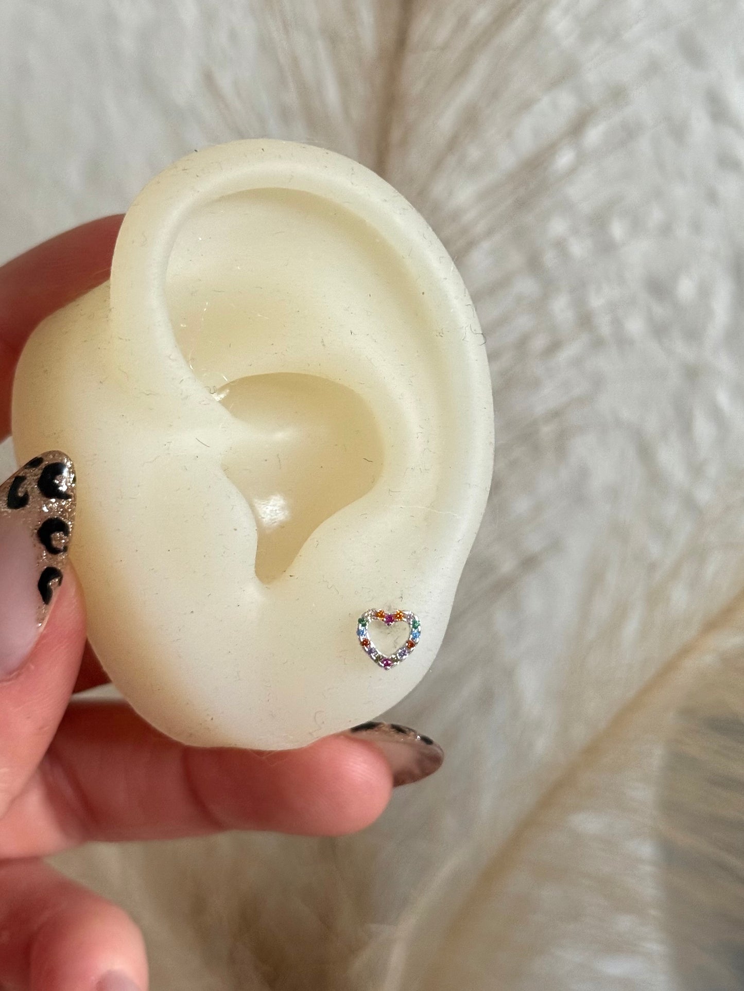 Aros corazón multicolor