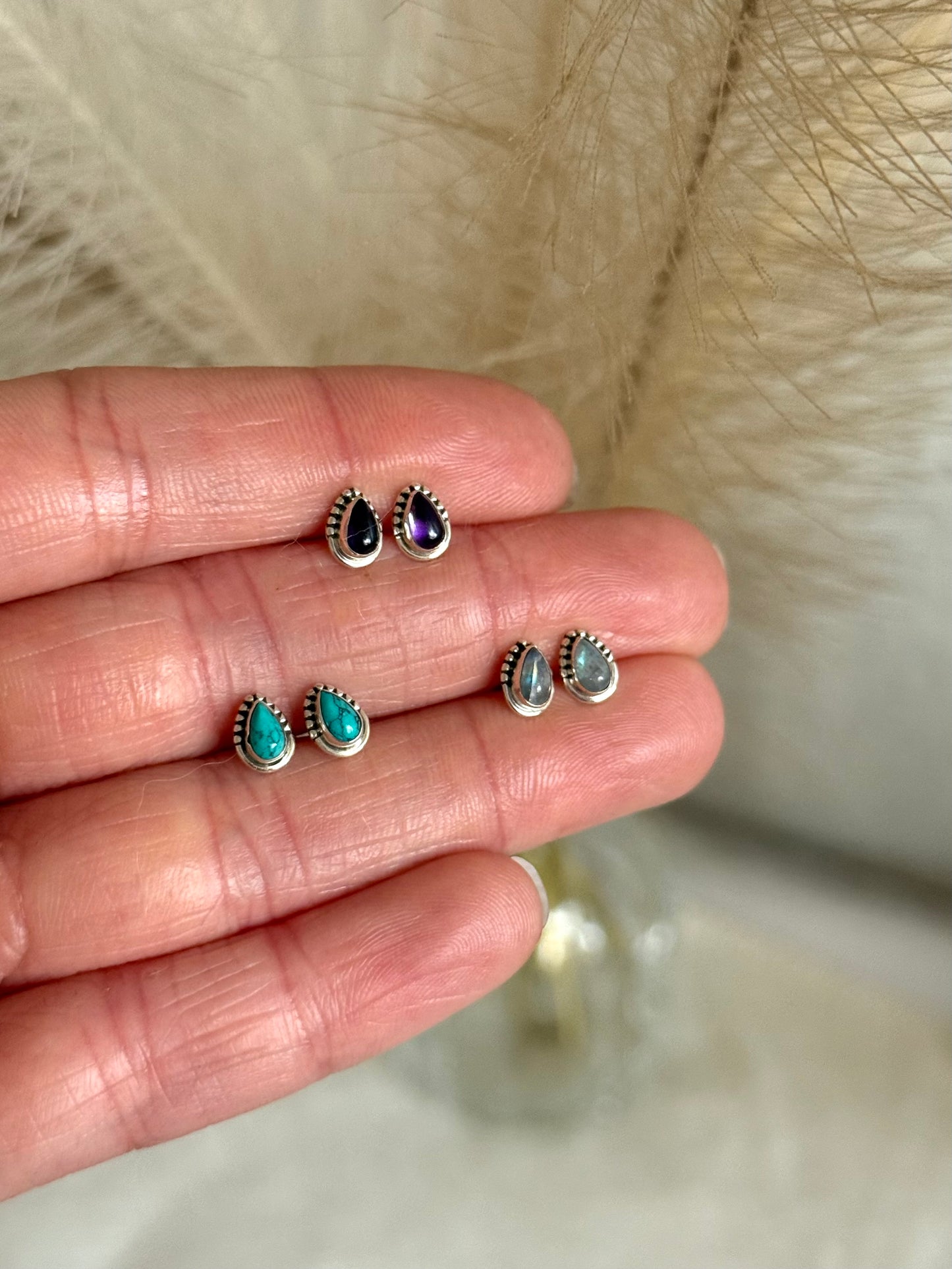 Aros gotas piedras